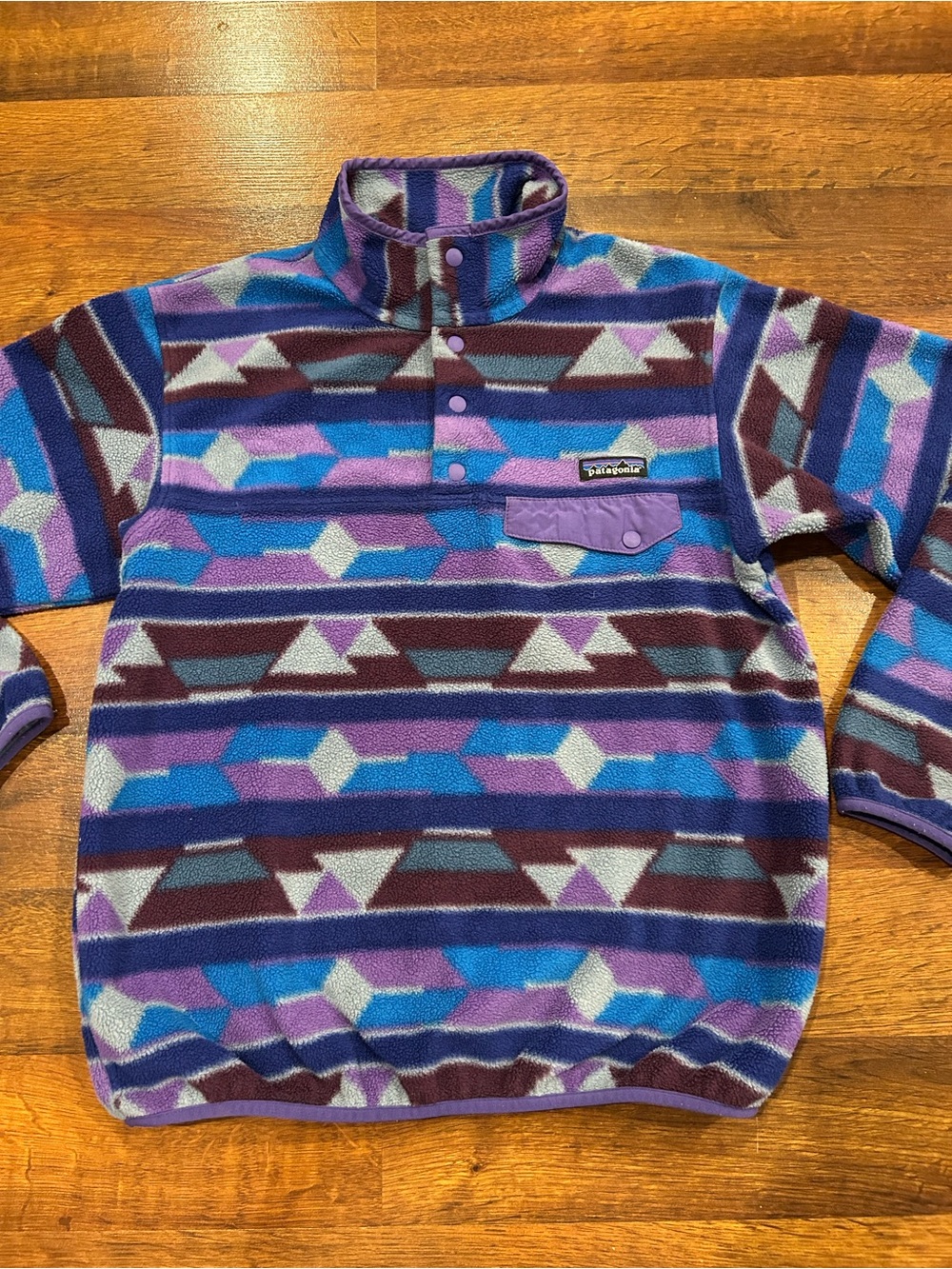 Women's Patagonia Synchilla Guatemalan Tango Aztec Snap-T Pullover Size Small - Picture 1 of 6